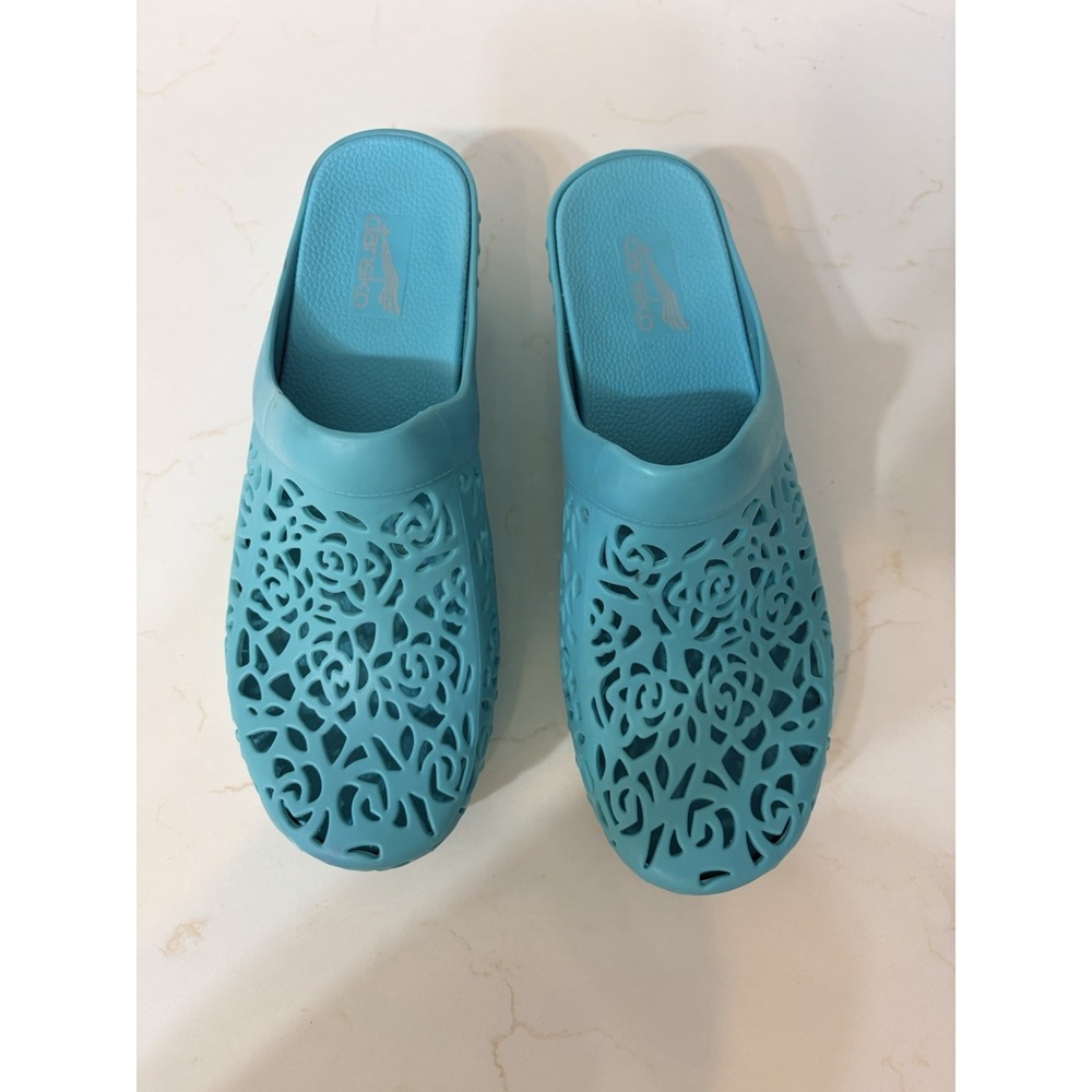 Dansko Pippa Garden Clogs Size 39 Womens US size 8-8.5 Teal Blue Molded